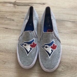 Keds Gray Slip-On Sneakers with Toronto Blue Jays Logo